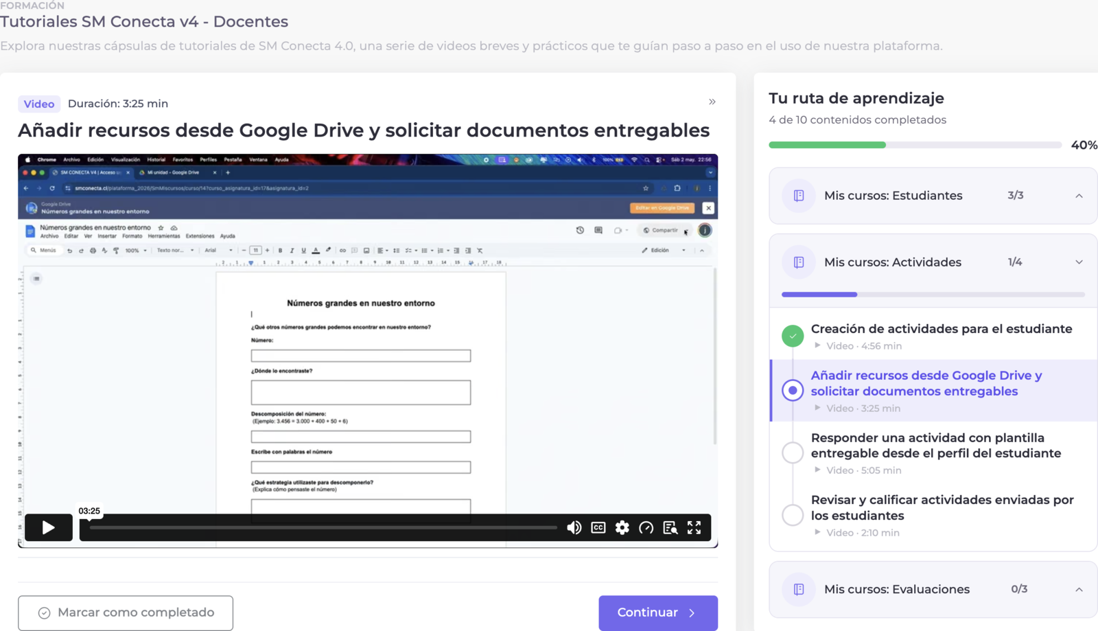 Cápsula de formación en video